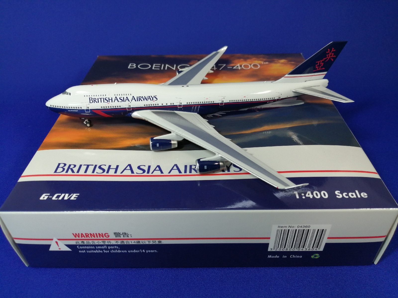 04360 Phoenix British Asia Airways / 英国航空 ブリティッシュ・エアウェイズ B747-400 G-CIVE 1:400 完売しました。 Phoenix 1:400 British Airways / 英国航空 ブリティッシュ・エアウェイズ 747-400 亜鉛ダイキャスト製