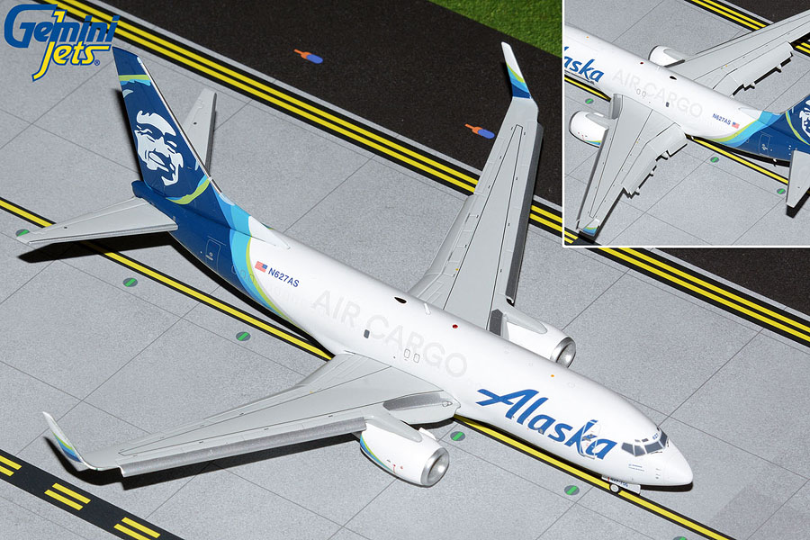 G2ASA1019F GEMINI 200 Alaska Air Cargo / アラスカ カーゴ B737-700CARGO Flaps Down N627AS 1:200 お取り寄せ