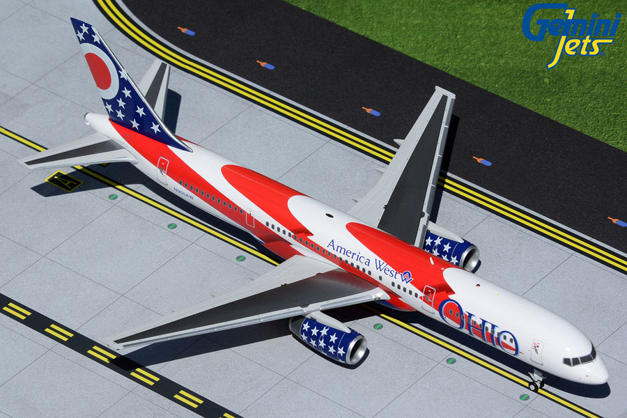 G2AWE966 GEMINI 200 America West Airlines / アメリカウエスト航空 B757-200 N905AW Ohio State Flag 1:200 完売しました。 GEMINI JETS 1:200 America West Airlines / アメリカウエスト航空 757-200 亜鉛ダイキャスト製