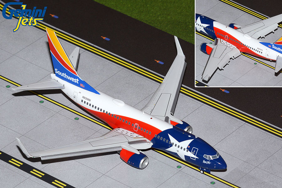 G2SWA1009F GEMINI 200 Southwest B737-700 Flaps Down N931WN Lone Star One 1:200 お取り寄せ GEMINI JETS 1:200 Southwest Airlines / サウスウエスト航空 737-700 亜鉛ダイキャスト製