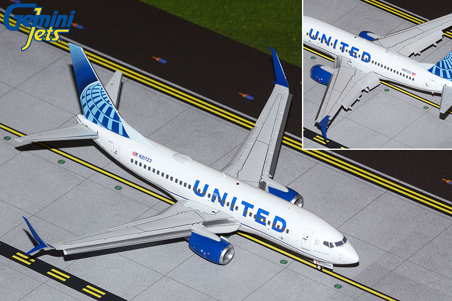 G2UAL1014F GEMINI 200 UNITED / ユナイテッド航空 NEW COLOR B737-700 Flaps Down N21723 1:200 完売しました。 GEMINI JETS 1:200 United Airlines / ユナイテッド航空 737-700 亜鉛ダイキャスト製
