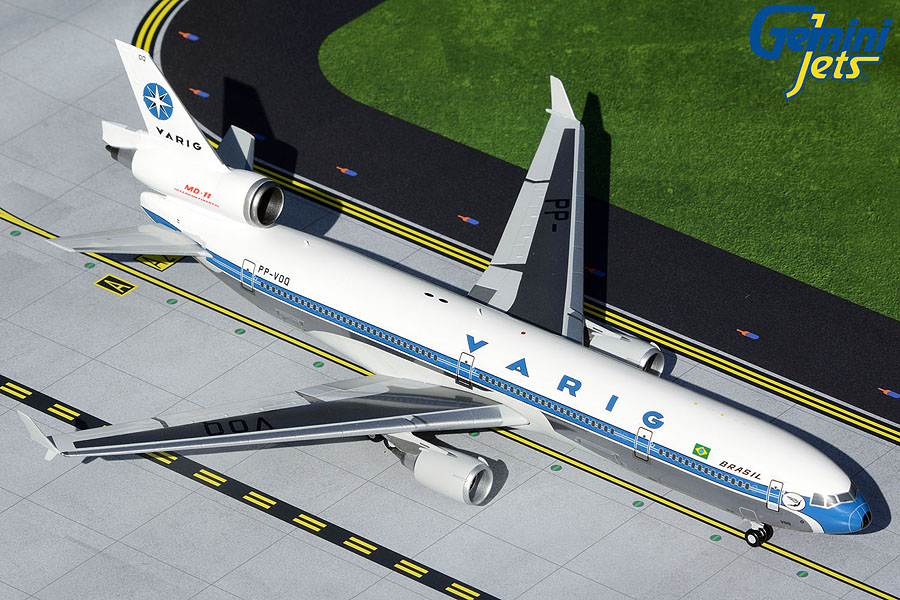G2VRG1007 GEMINI 200 Varig / ヴァリグブラジル航空 MD-11 PP-VOQ 1:200 完売しました。 GEMINI JETS 1:200 Varig / ヴァリグブラジル航空 MD-11 亜鉛ダイキャスト製