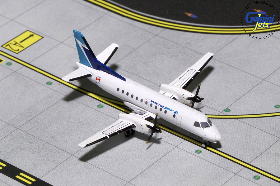 GJWJA1821 GEMINI JETS WEST JET / ウエストジェット航空 SAAB340B C-GPCF 1:400 完売しました。 GEMINI JETS 1:400 WEST JET / ウエストジェット Saab 340 亜鉛ダイキャスト製