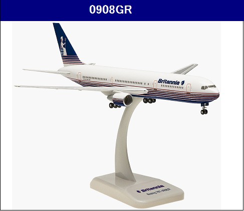 0908GR Hogan BRITANNIA / ブリタニア航空 B767-300ER 1:200 完売しました。 Hogan 1:200 Britannia Airways / ブリタニア航空 767-300 プラスチック製