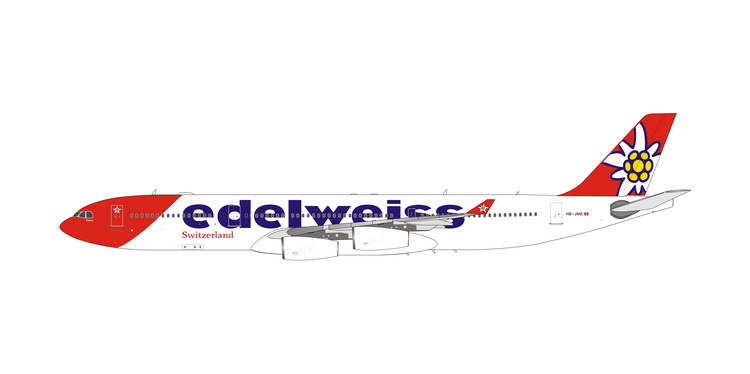 11749 Phoenix Edelweiss / エーデルワイス航空 A340-300 HB-JME 1:400 完売しました。 Phoenix 1:400 Edelweiss Air / エーデルワイス航空 A340-300 亜鉛ダイキャスト製