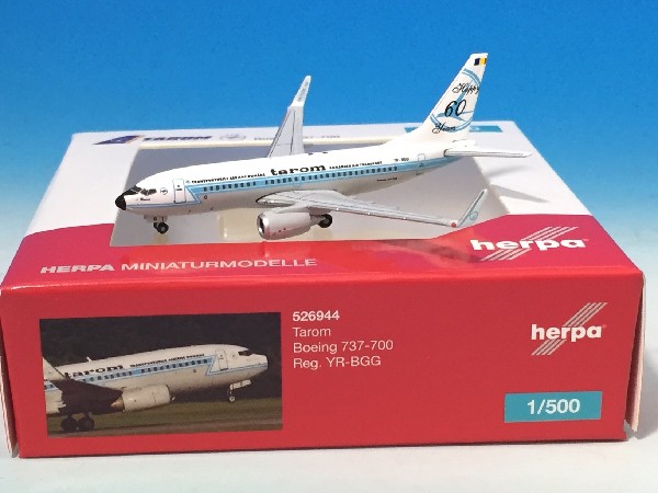526944 Herpa CLUB MODEL TAROM / タロム B737-700 YR-BGG 1:500 完売しました。 Herpa 1:500 TAROM Airways / タロム航空 737-700 亜鉛ダイキャスト製