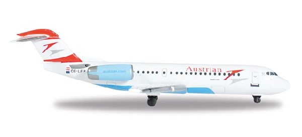 527408 Herpa Austrian / オーストリア航空 F-70 OE-LFP 1:500  完売しました。 Herpa 1:500 Austrian Airlines / オーストリア航空 Fokker 70 亜鉛ダイキャスト製