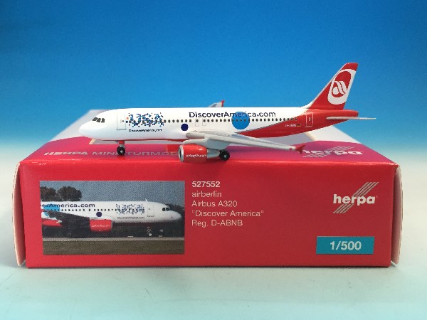 527552 Herpa CLUB MODEL Air Berlin A320 DISCOVER USA D-ABNB 1:500 メーカー完売