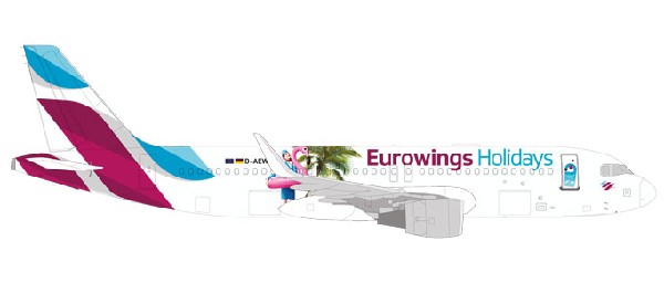 531276 Herpa Eurowings / ユーロウイングス A320 OE-IQD Eurowings Holidays 1:500 お取り寄せ Herpa 1:500 Eurowings / ユーロウイングス A320 亜鉛ダイキャスト製