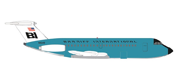 533010 Herpa Braniff / ブラニフ BAC1-1 N1549 1:500 完売しました。 Herpa 1:500 Braniff International Airways / ブラニフ航空 BAC 1-11 亜鉛ダイキャスト製