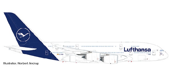 533072 Herpa Lufthansa / ルフトハンザドイツ航空 A380-800 Munchen D-AIMB 1:500 完売しました。