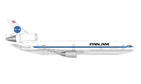 534475 Herpa Pan Am / パンアメリカン航空 パンナム DC-10-30 Glory of the Skies N84NA 1:500 完売しました。 Herpa 1:500 Pan American Airways / パンアメリカン航空/パンナム DC-10 亜鉛ダイキャスト製