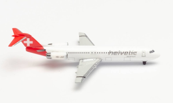 534703 Herpa HELVETIC / ヘルヴェティック・エアウェイズ F-100 HB-JVF 1:500 完売しました。