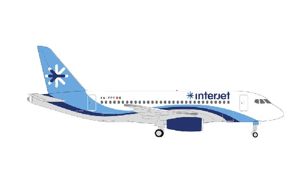534710 Herpa Interjet / インテルジェット インタージェット SUKHOI_SSJ-100 XA-PPY 1:500 お取り寄せ Herpa 1:500 Interjet / インテルジェット/インタージェット SSJ-100 スーパージェット 亜鉛ダイキャスト製