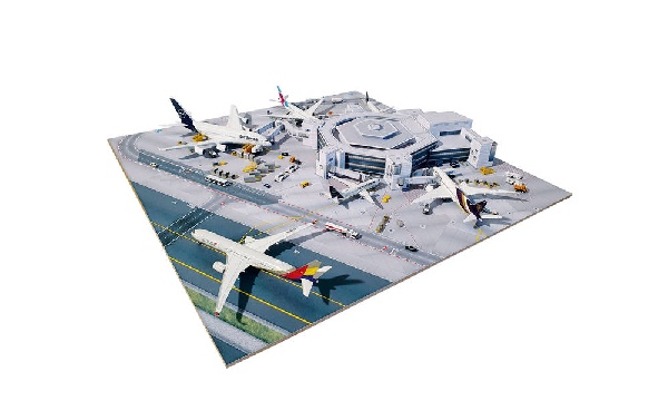 534734 Herpa 空港アクセサリー フランクフルトTERM1 Hexagon段ボール建設セット ベースプレート付属 1:500 完売しました。