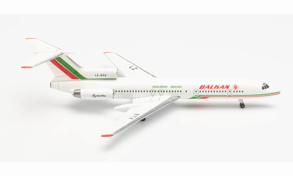 535106 Herpa Balkan Bulgarian Airlines / バルカン・ブルガリアン・エアラインズ Tu-154M LZ-BTX 1:500 お取り寄せ