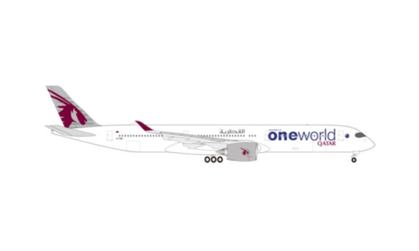 535144 Herpa Qatar / カタール航空 ONE WORLD A350-1000 A7-ANE 1:500 完売しました。 Herpa 1:500 Qatar Airways / カタール航空 A350-1000 亜鉛ダイキャスト製