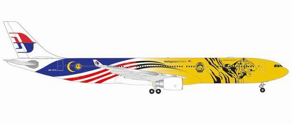535359 Herpa Malaysia MAS / マレーシア航空  Harimau Malaya A330-300 9M-MTG 1:500 完売しました。 Herpa 1:500 Malaysia Airlines MAS / マレーシア航空 A330-300 亜鉛ダイキャスト製