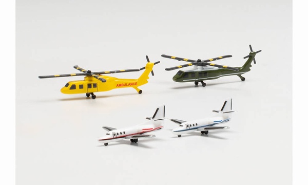535939 Herpa HELICOPTER AND BIZJET SET (2+2) 1:500 完売しました。