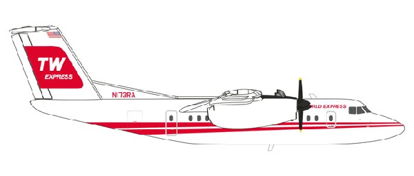 559041 Herpa TWA / トランス・ワールド航空 DHC-7 Dash7 N173RA 1:200 完売しました。 Herpa 1:200 TWA Trans World Airlines / トランス・ワールド航空 DHC-7 亜鉛ダイキャスト製