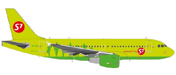 559072 Herpa S7 Airlines / Ｓ７航空 A319 VP-BHQ 1:200 完売しました。 Herpa 1:200 S7 Airlines / Ｓ７航空 A319 プラスチック製