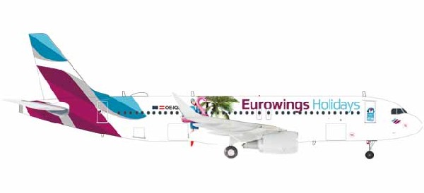 559157 Herpa Eurowings A320 holidays OE-IQD 1:200 完売しました。 Herpa 1:200 Eurowings / ユーロウイングス A320 プラスチック製