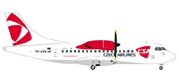 559256 Herpa CSA / チェコ航空 ATR-42-500 OK-KFN Lizina 1:200 完売しました。 Herpa 1:200 CSA Czechoslovak Airlines / チェコ航空 ATR 42 亜鉛ダイキャスト製