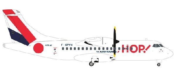 559409 Herpa HOP For Air France / エールフランス オップ ATR-42-500 F-GPYN 1:200 完売しました。 Herpa 1:200 Air France HOP / エールフランス オップ ATR 42 亜鉛ダイキャスト製