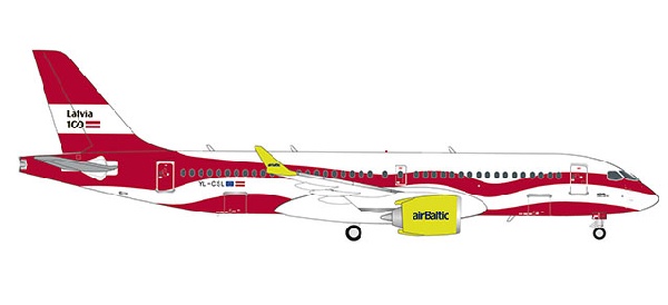 559690 Herpa airBaltic / エア バルティック ラトビア A220-300 Latvia 100 YL-CSL 1:200 完売しました。 Herpa 1:200 airBaltic / エア バルティック A220-300 亜鉛ダイキャスト製