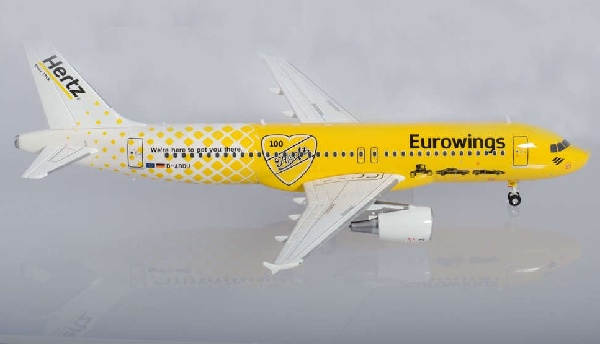 559904 Herpa Eurowings / ユーロウイングス Hertz 100 jahre A320 D-ABDU 1:200 完売しました。