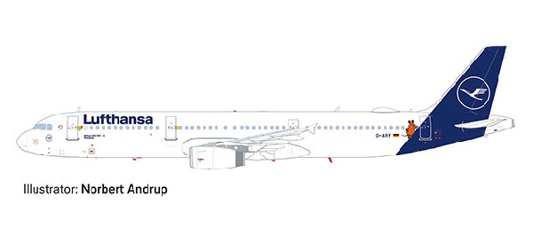 559959 Herpa Lufthansa / ルフトハンザドイツ航空 A321 D-AIRY Die Maus 1:200 完売しました。