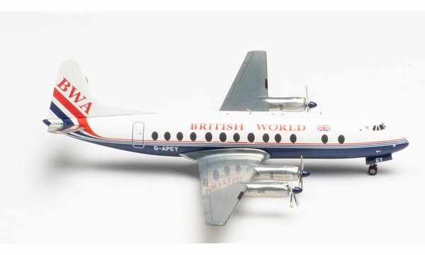 571463 Herpa BRITISH WORLD Airlines / ブリティッシュ・ワールド航空 VISCOUNT800 G-APEY 1:200 完売しました。 Herpa 1:200 BRITISH WORLD Airlines / ブリティッシュ・ワールド航空 Viscount 800 亜鉛ダイキャスト製