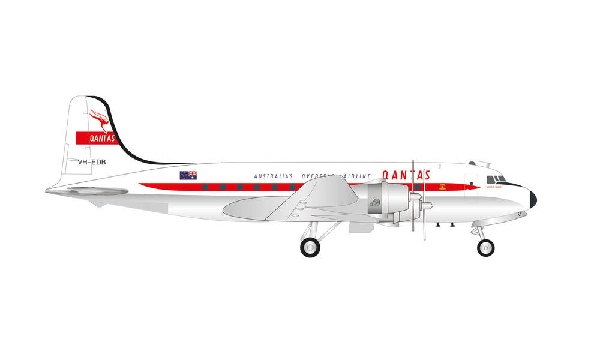 571555 Herpa Qantas / カンタス航空 DC-4 VH-EDB Norfolk Trader 1:200 完売しました。 Herpa 1:200 Qantas Airways / カンタス航空 DC-4 亜鉛ダイキャスト製