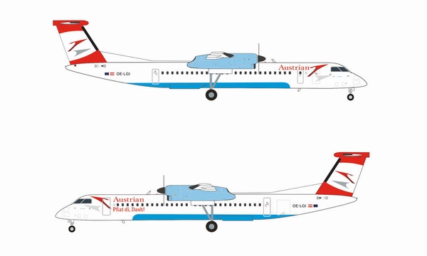 571968 Herpa Austrian / オーストリア航空 Eisenstadt Dash 8 Q400 OE-LGI 1:200 完売しました。