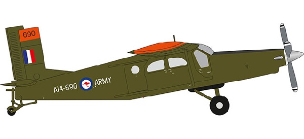 580489 Herpa オーストラリア陸軍 PC-6ターボポーター A14-690 1:72 完売しました。 Herpa 1:72 Australian Army / オーストラリア陸軍 PC-6 亜鉛ダイキャスト製
