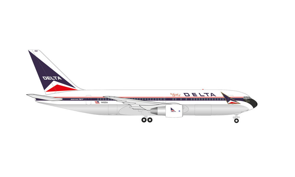 536431 Herpa Delta Air Lines / デルタ航空 B767-200 “Spirit of Delta” N102DA 1:500 メーカー完売 Herpa 1:500 Delta Air Lines / デルタ航空 767-200 亜鉛ダイキャスト製