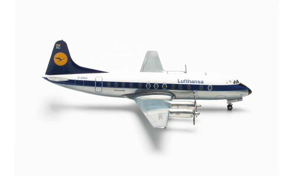 572255 Herpa Lufthansa / ルフトハンザドイツ航空 Viscount 800 D-ANAC 1:200 完売しました。 Herpa 1:200 Lufthansa / ルフトハンザドイツ航空 Viscount 800 亜鉛ダイキャスト製