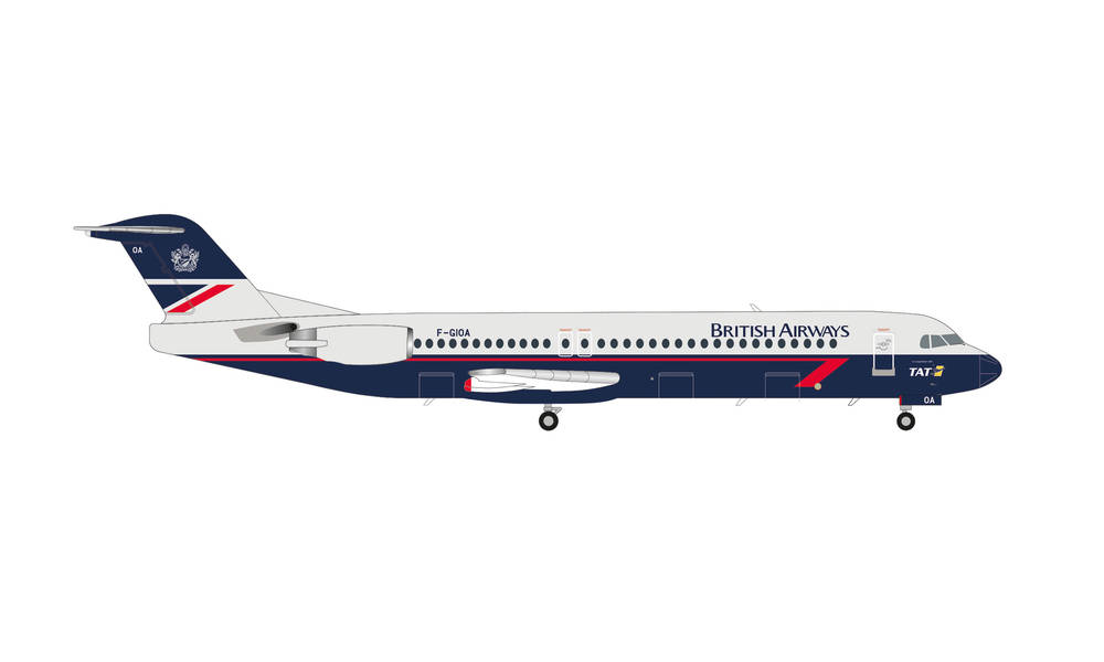 572262 Herpa BRITISH AIRWAYS (TAT)/ 英国航空 ブリティッシュ・エアウェイズ Fokker 100 F-GIOA 1:200 完売しました。