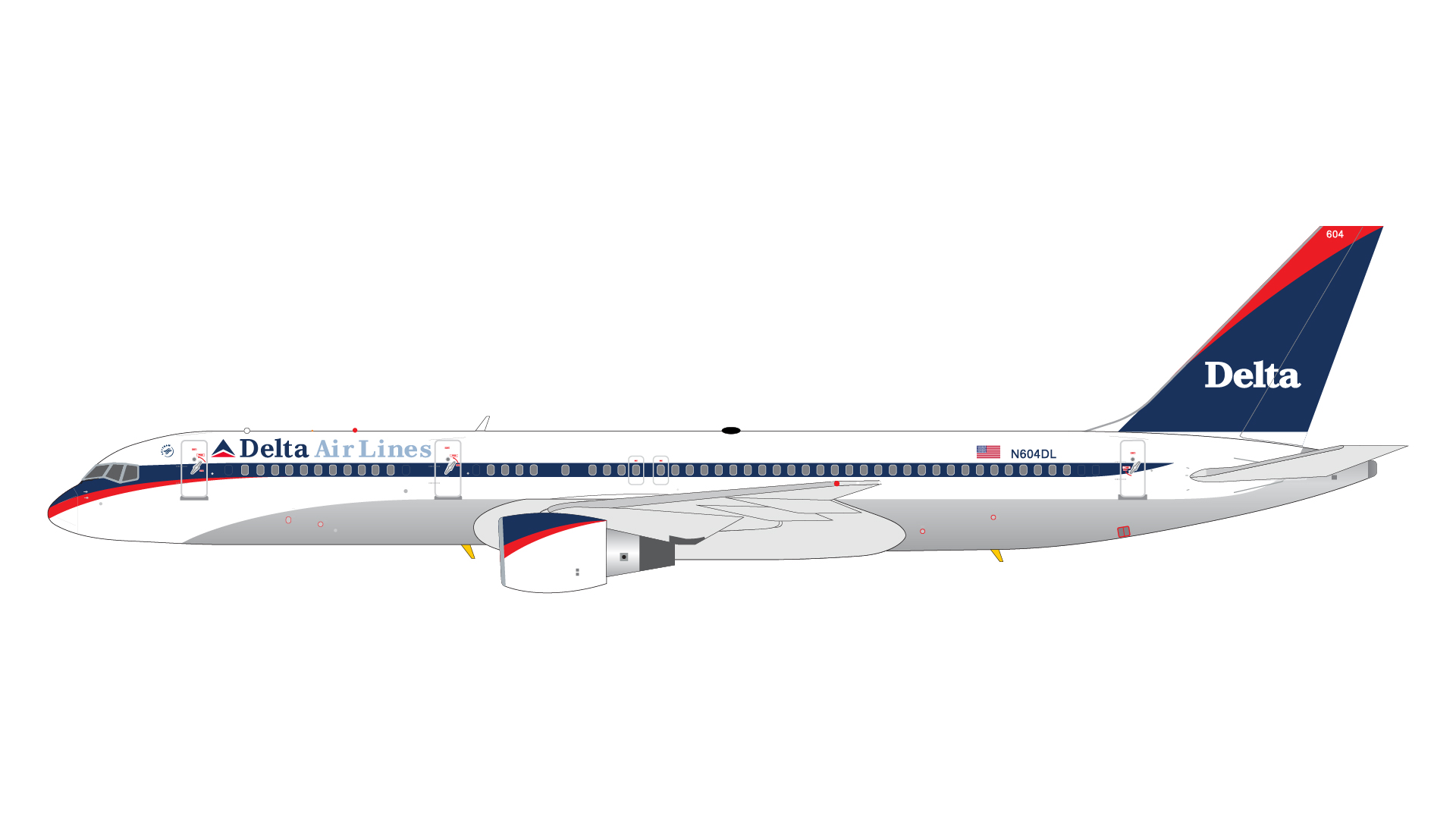 G2DAL964 GEMINI 200 Delta Air Lines B757-200 N604DL interim livery & polished belly 1:200 完売しました。 GEMINI JETS 1:200 Delta Air Lines / デルタ航空 757-200 亜鉛ダイキャスト製