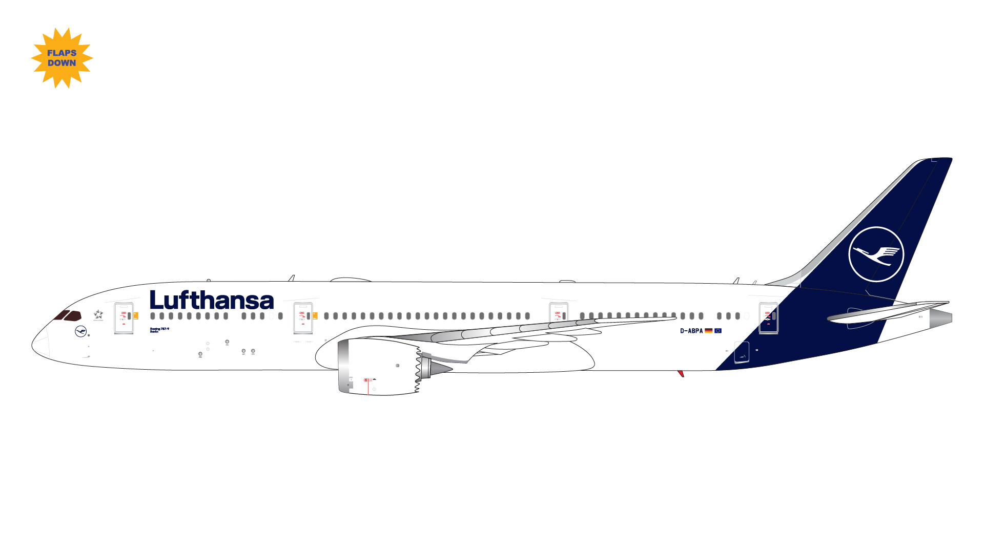 G2DLH1050F GEMINI 200 Lufthansa / ルフトハンザドイツ航空 B787-9 flaps down D-ABPA 1:200 お取り寄せ GEMINI JETS 1:200 Lufthansa / ルフトハンザドイツ航空 787-9 亜鉛ダイキャスト製