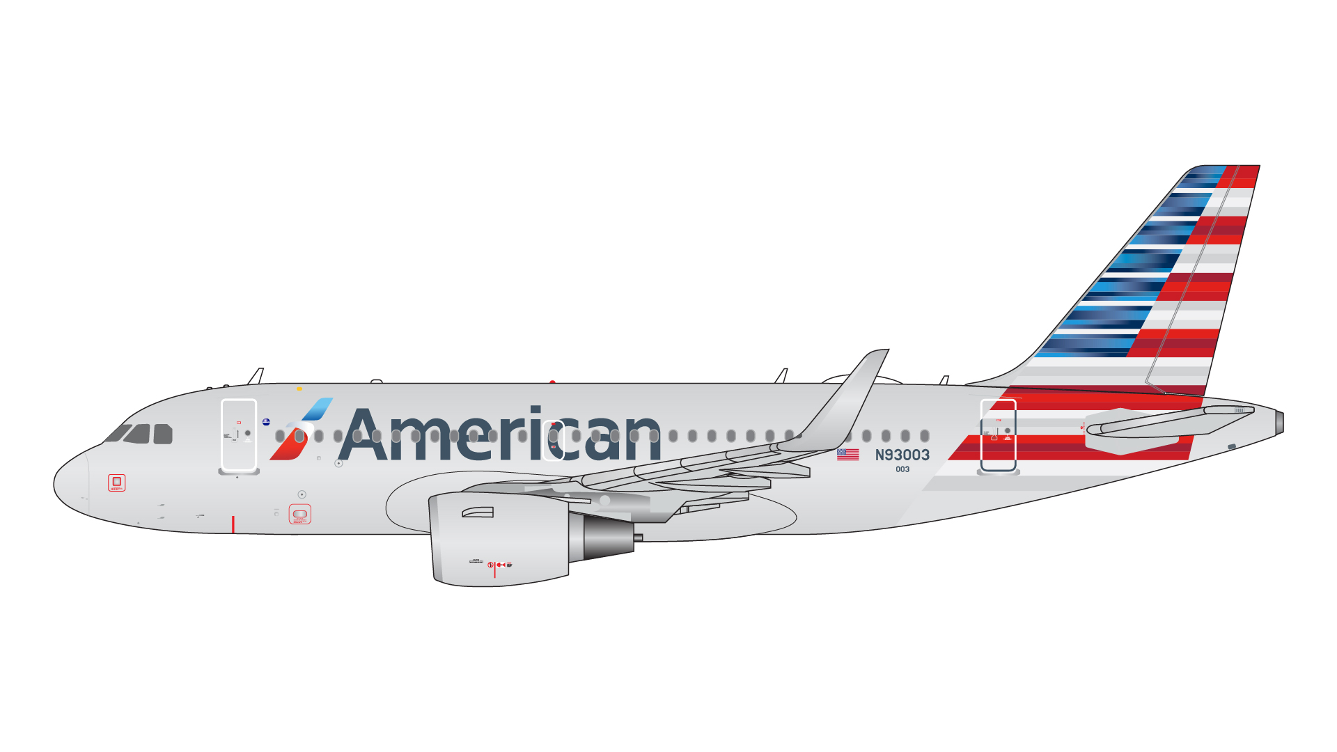 GJAAL2084 GEMINI JETS American Airlines A319S N93003 1:400 完売しました GEMINI JETS 1:400 American Airlines / アメリカン航空 A319neo 亜鉛ダイキャスト製