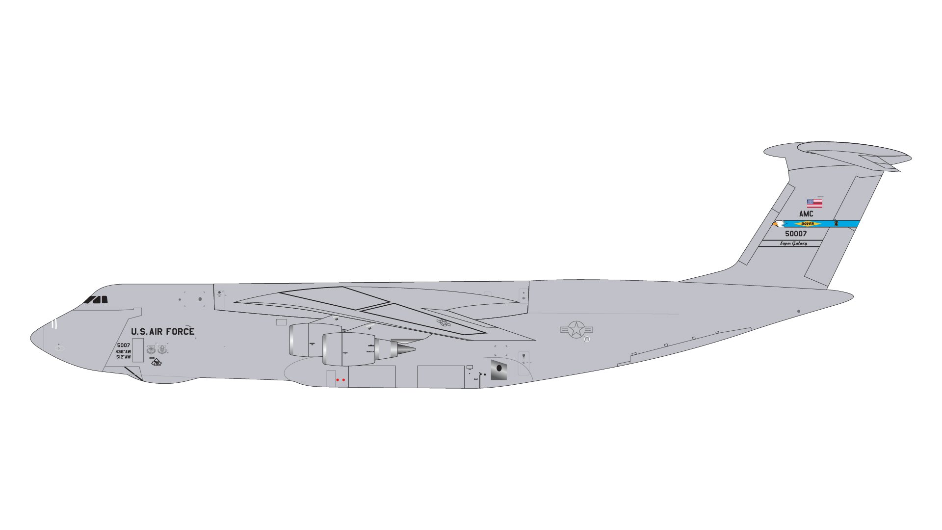 GMUSA122  GEMINI MACS U.S. Air Force C-5M Dover Air Force Base 69-0024 1:400 完売しました。 GEMINI JETS 1:400 USAF U.S. Air Force / アメリカ空軍 C-5 ギャラクシー 亜鉛ダイキャスト製