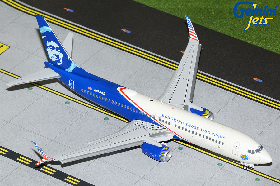 G2ASA1138F GEMINI 200 Alaska Airlines / アラスカ航空 B737-800S N570AS Honoring Those Who Serve , flaps Down 1:200 完売しました。 GEMINI JETS 1:200 ALASKA AIRLINES / アラスカ航空 737-800 亜鉛ダイキャスト製