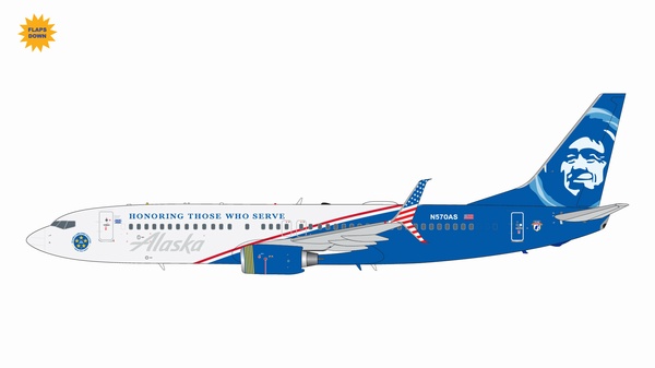 G2ASA1138F GEMINI 200 Alaska Airlines / アラスカ航空 B737-800S N570AS Honoring Those Who Serve , flaps Down 1:200 完売しました。 GEMINI JETS 1:200 ALASKA AIRLINES / アラスカ航空 737-800 亜鉛ダイキャスト製