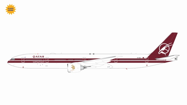 G2QTR1145F GEMINI 200 Qatar Airways B777-300ER A7-BAC 25th Anniversary retro livery, flaps down 1:200 お取り寄せ GEMINI JETS 1:200 Qatar Airways / カタール航空 777-300 亜鉛ダイキャスト製