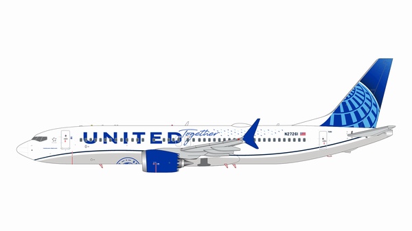 G2UAL1086 GEMINI 200 United Airlines / ユナイテッド航空 B737 MAX 8 N27261 Being United / United Together 1:200 完売しました。 GEMINI JETS 1:200 United Airlines / ユナイテッド航空 737 MAX8 亜鉛ダイキャスト製
