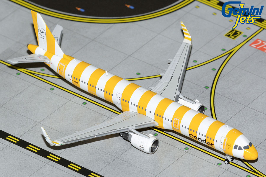 GJCFG2149 GEMINI JETS Condor / コンドル航空 A321 New livery: sunshine/yellow stripes D-AIAD 1:400 完売しました。 GEMINI JETS 1:400 Condor / コンドル航空 A321 亜鉛ダイキャスト製