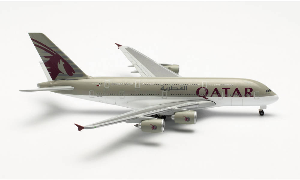 528702-001 Herpa Qatar Airways / カタール航空 A380 A7-APG 1:500 完売しました。 Herpa 1:500 Qatar Airways / カタール航空 A380 亜鉛ダイキャスト製