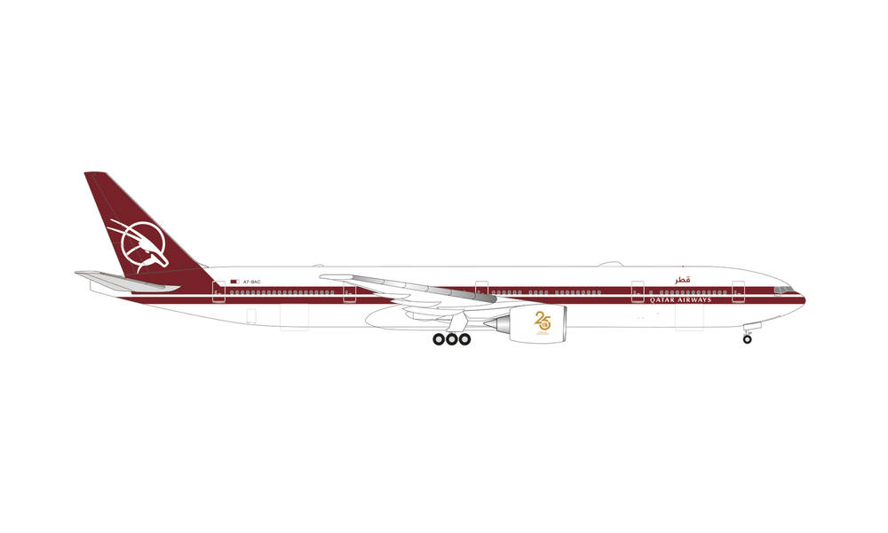 536561 Herpa Qatar Airways / カタール航空 B777-300ER 25 Years of Excellence A7-BAC 1:500 完売しました。 Herpa 1:500 Qatar Airways / カタール航空 777-300 亜鉛ダイキャスト製
