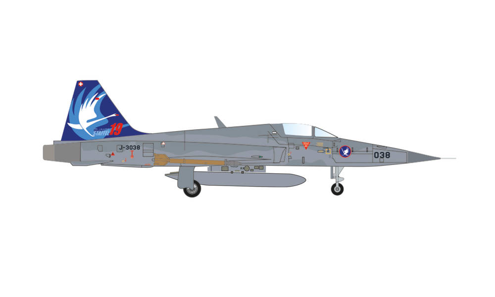 572538 Herpa スイス空軍 F-5E Fliegerstaffel 19 Swans エメン空軍基地 J-3038 1:200 完売しました。